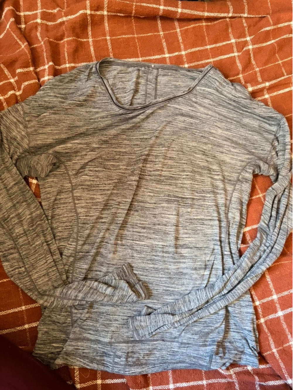Lululemon Sweat Embrace Long Sleeve Grey Space Dye Athleisure Gorpcore